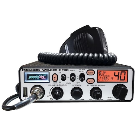 Black Lightning 40 Channel CB Radio with Brushed Aluminium Panel; 7 Back Light Colors LCD Display with Frequency; Vox & Talk-Back BL1513300